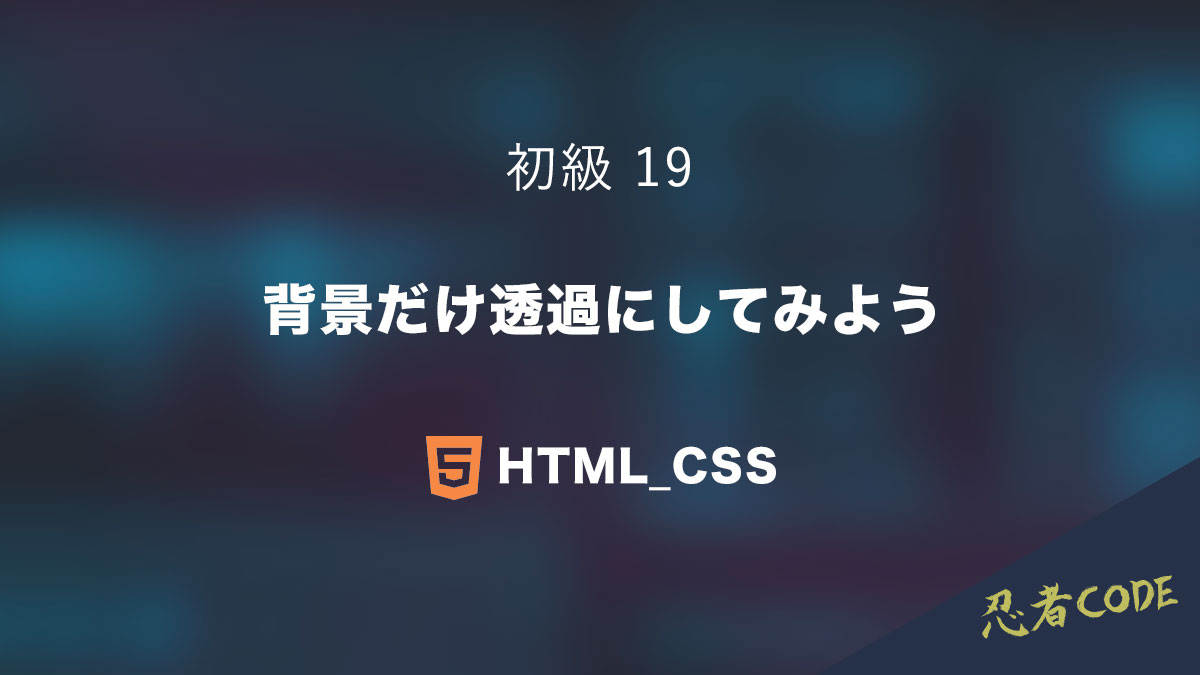 忍者CODE あなたのコードが未来を灯す